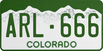 CO license plate ARL666