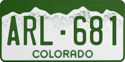 CO license plate ARL681