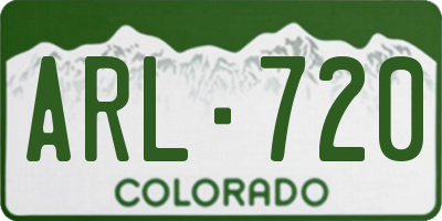 CO license plate ARL720