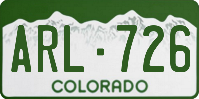 CO license plate ARL726