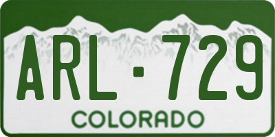 CO license plate ARL729