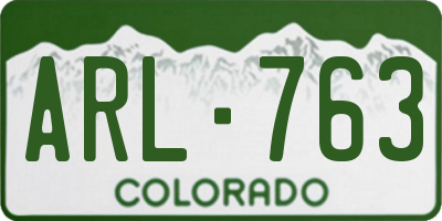 CO license plate ARL763