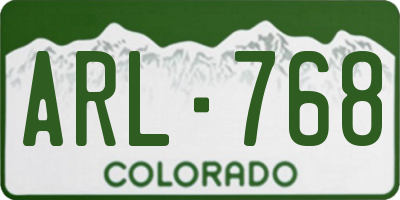 CO license plate ARL768