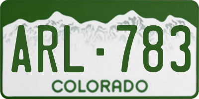 CO license plate ARL783