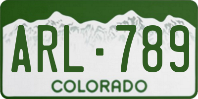CO license plate ARL789