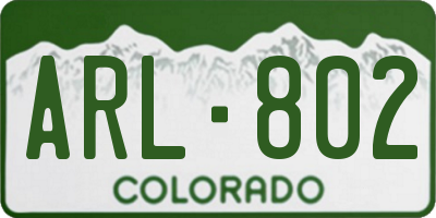CO license plate ARL802