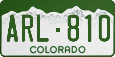 CO license plate ARL810