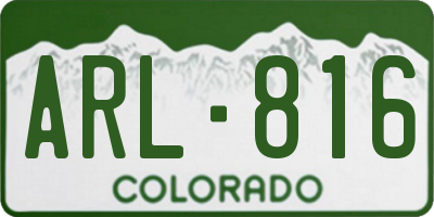 CO license plate ARL816