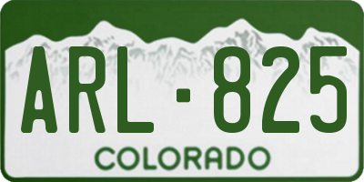 CO license plate ARL825