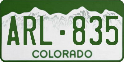CO license plate ARL835