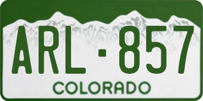 CO license plate ARL857