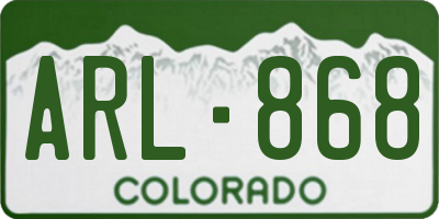 CO license plate ARL868