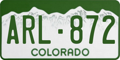 CO license plate ARL872