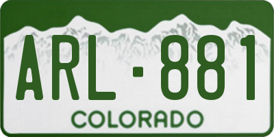 CO license plate ARL881