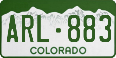 CO license plate ARL883
