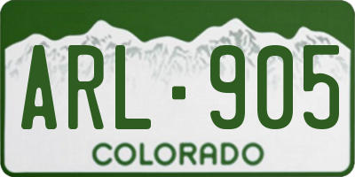 CO license plate ARL905