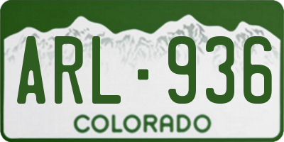CO license plate ARL936