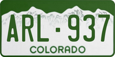 CO license plate ARL937