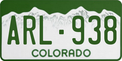 CO license plate ARL938