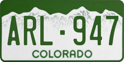 CO license plate ARL947