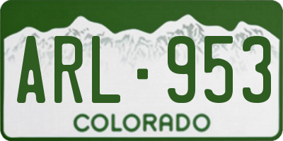 CO license plate ARL953