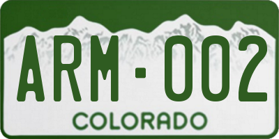 CO license plate ARM002