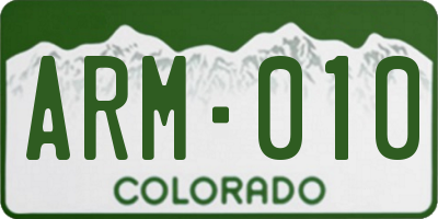 CO license plate ARM010