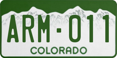 CO license plate ARM011