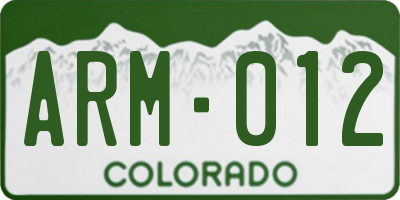 CO license plate ARM012