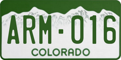 CO license plate ARM016