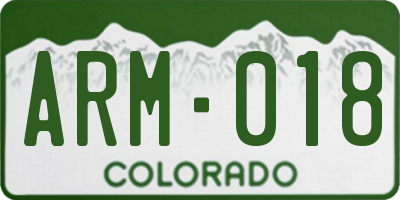 CO license plate ARM018