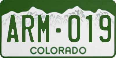 CO license plate ARM019