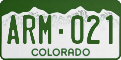 CO license plate ARM021