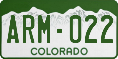 CO license plate ARM022