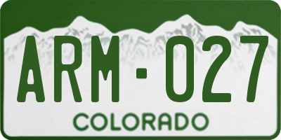 CO license plate ARM027