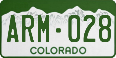 CO license plate ARM028
