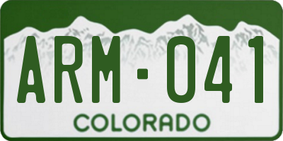 CO license plate ARM041
