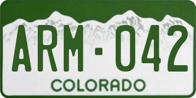 CO license plate ARM042