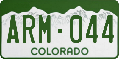 CO license plate ARM044
