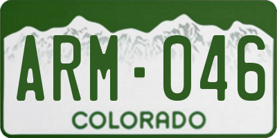 CO license plate ARM046