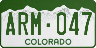 CO license plate ARM047