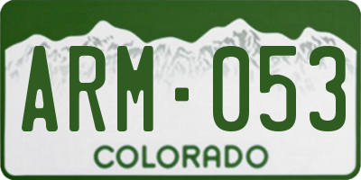 CO license plate ARM053