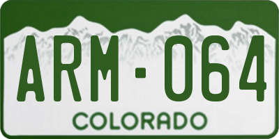 CO license plate ARM064
