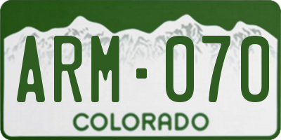 CO license plate ARM070