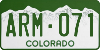 CO license plate ARM071