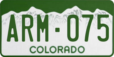 CO license plate ARM075