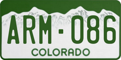 CO license plate ARM086