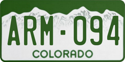 CO license plate ARM094