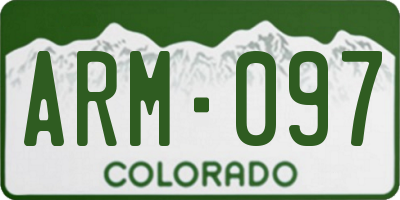 CO license plate ARM097