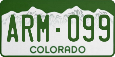 CO license plate ARM099